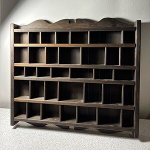 Vintage wooden miniatures shelf